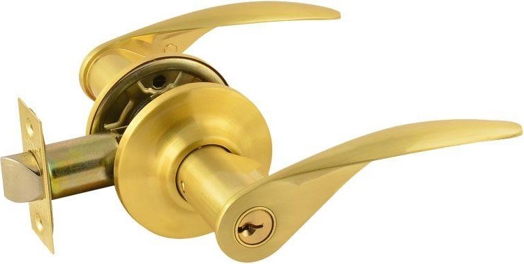 Ручка защелка НОРА-М ТТ12 межкомнатная "Матовое золото" ключ/фиксатор 15810