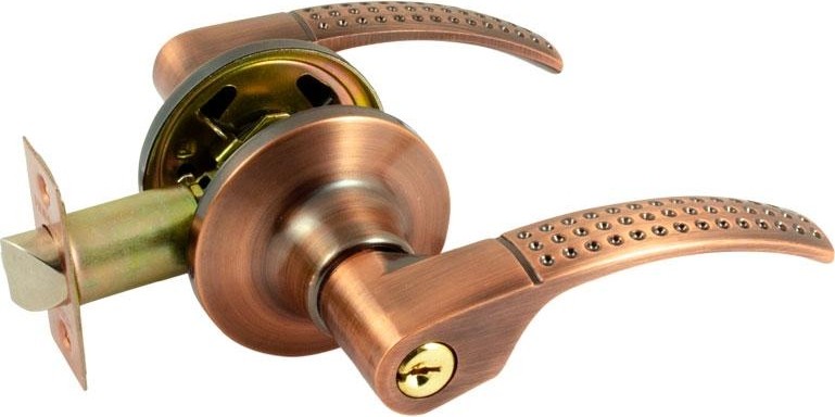 Ручка защелка НОРА-М ТТ15-STD межкомнатная "Старая медь" ключ/фиксатор 16754