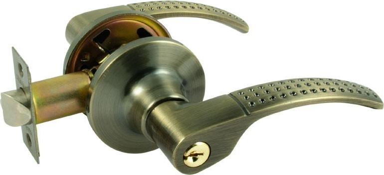 Ручка защелка НОРА-М ТТ15-STD межкомнатная "Старая бронза" ключ/фиксатор 16753