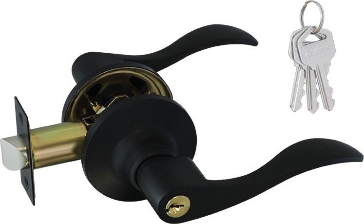 Ручка защелка НОРА-М ЗВ1 ISPARUS межкомнатная "Черная"  ключ/фиксатор 18808