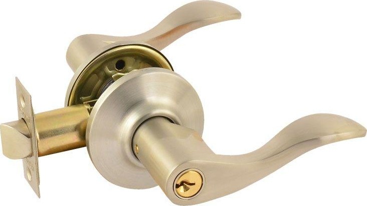 Ручка защелка НОРА-М ЗВ1 межкомнатная "Матовый никель" ключ/фиксатор 15624