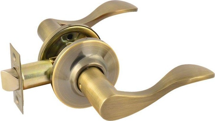 Ручка защелка НОРА-М ЗВ1 межкомнатная "Старая бронза" без запирания 15637