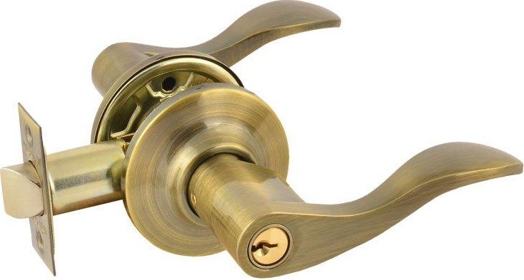 Ручка защелка НОРА-М ЗВ1 межкомнатная "Старая бронза" ключ/фиксатор 15625