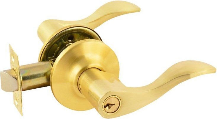 Ручка защелка НОРА-М ЗВ1 межкомнатная "Матовое золото" ключ/фиксатор 15623