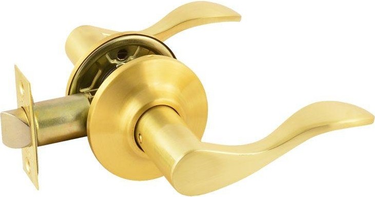 Ручка защелка НОРА-М ЗВ1 межкомнатная "Матовое золото" без запирания 15635