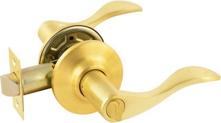 Ручка защелка НОРА-М ЗВ1 межкомнатная "Матовое золото" фиксатор 15629