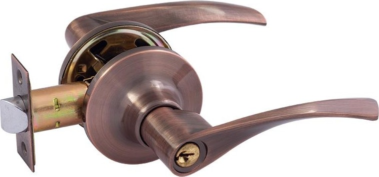 Ручка защелка НОРА-М ЗВ2 ISPARUS межкомнатная "Старая медь"  ключ/фиксатор 16772