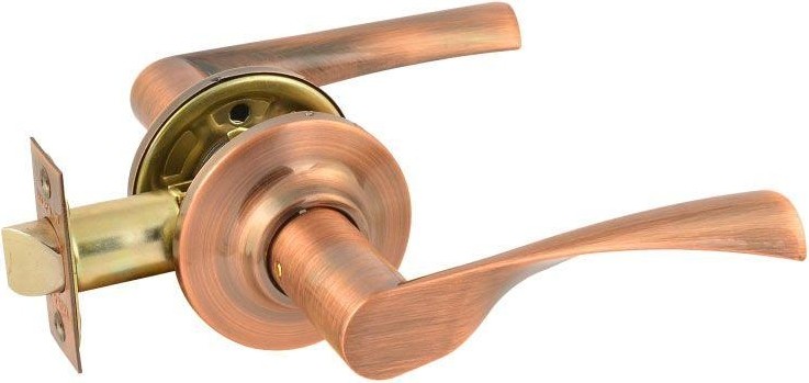Ручка защелка НОРА-М ЗВ2 межкомнатная "Старая медь" без запирания 15657