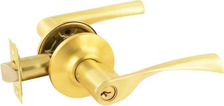 Ручка защелка НОРА-М ЗВ2 межкомнатная "Матовое золото" ключ/фиксатор 15642