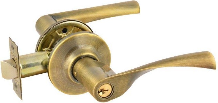 Ручка защелка НОРА-М ЗВ2 межкомнатная "Старая бронза" ключ/фиксатор 15644