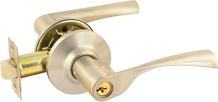 Ручка защелка НОРА-М ЗВ2 межкомнатная "Матовый никель" ключ/фиксатор 15643