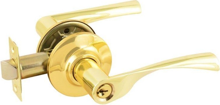 Ручка защелка НОРА-М ЗВ2 межкомнатная "Золото" ключ/фиксатор 15641