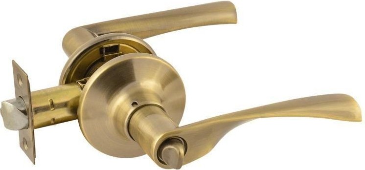 Ручка защелка НОРА-М ЗВ2-STD межкомнатная "Старая бронза" фиксатор 14397