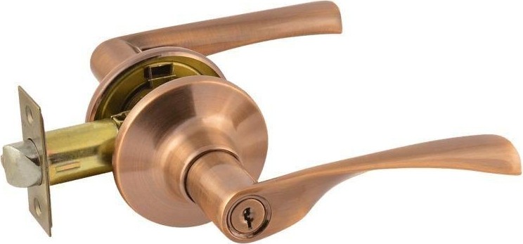 Ручка защелка НОРА-М ЗВ2-STD межкомнатная "Старая медь" ключ/фиксатор 14390