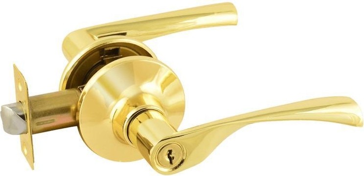 Ручка защелка НОРА-М ЗВ2-STD межкомнатная "Золото" ключ/фиксатор 14387