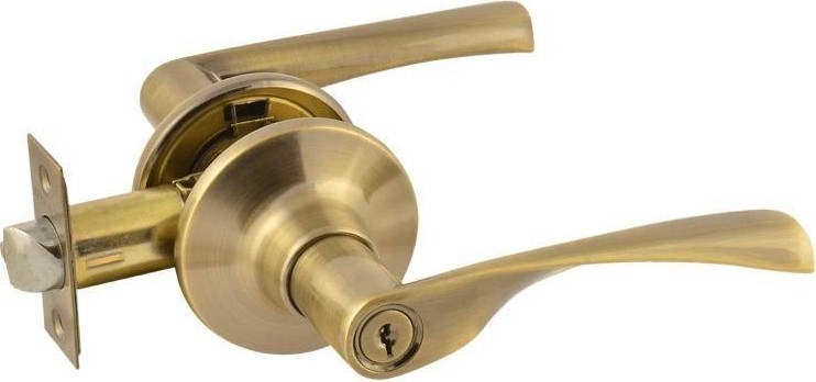 Ручка защелка НОРА-М ЗВ2-STD межкомнатная "Старая бронза" ключ/фиксатор 14391