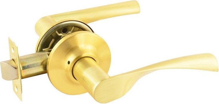 Ручка защелка НОРА-М ЗВ2-STD межкомнатная "Матовое золото" без запирания 14400