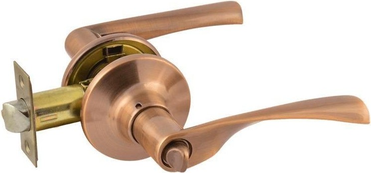Ручка защелка НОРА-М ЗВ2-STD межкомнатная "Старая медь" фиксатор 14396