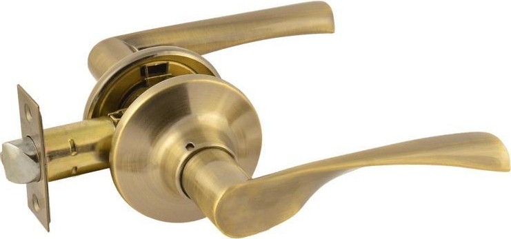 Ручка защелка НОРА-М ЗВ2-STD межкомнатная "Старая бронза" без запирания 14403