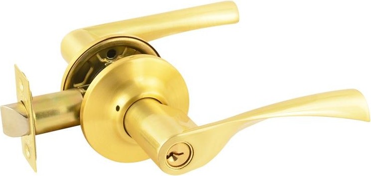 Ручка защелка НОРА-М ЗВ2-STD межкомнатная "Матовое золото" ключ/фиксатор 14388