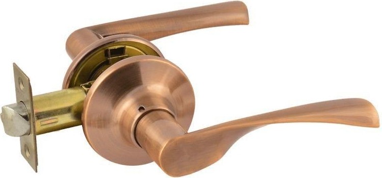 Ручка защелка НОРА-М ЗВ2-STD межкомнатная "Старая медь" без запирания 14402