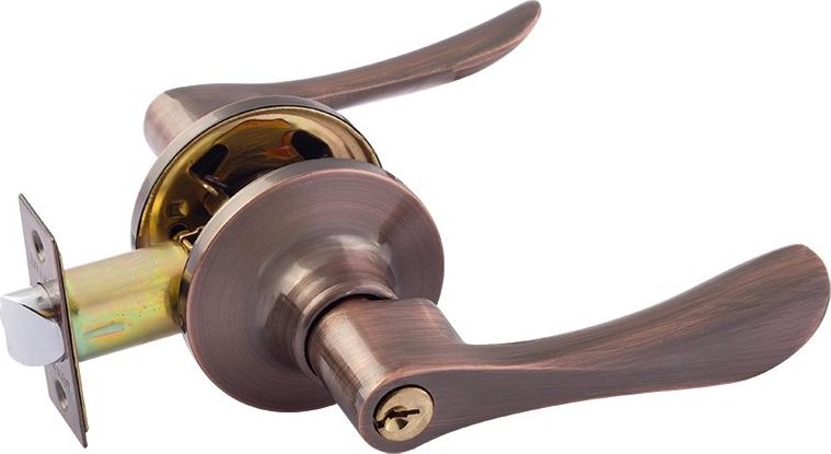 Ручка защелка НОРА-М ЗВ3 ISPARUS межкомнатная "Старая медь" ключ/фиксатор 16956