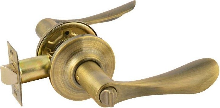 Ручка защелка НОРА-М ЗВ3 межкомнатная "Старая бронза" фиксатор 15669