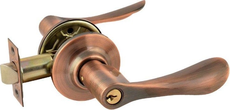 Ручка защелка НОРА-М ЗВ3 межкомнатная "Старая медь" ключ/фиксатор 15664