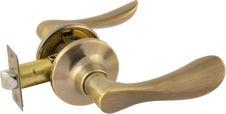 Ручка защелка НОРА-М ЗВ3-STD межкомнатная "Старая бронза"  без запирания 14060