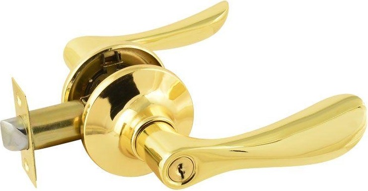Ручка защелка НОРА-М ЗВ3-STD межкомнатная "Золото" ключ/фиксатор 14044