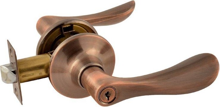 Ручка защелка НОРА-М ЗВ3-STD межкомнатная "Старая медь" ключ/фиксатор 14047
