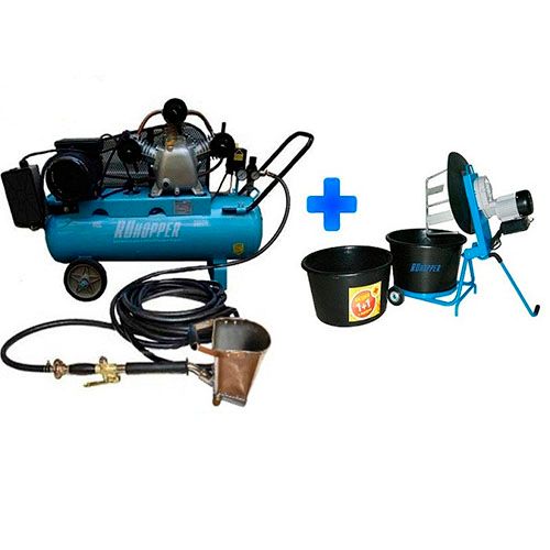 Штукатурная мини-станция Ruhopper ЕК-1RH 640/100 220V 3 кВт + Flotti + Растворосмеситель Stirex ms10