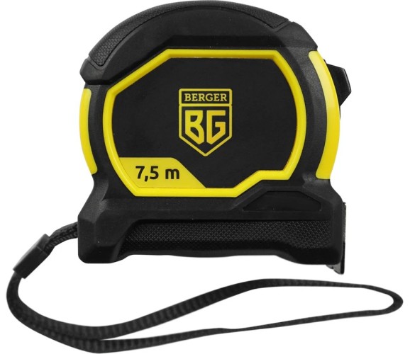 Рулетка BERGER BG1353 ударопрочная 7,5м*25мм двусторонняя