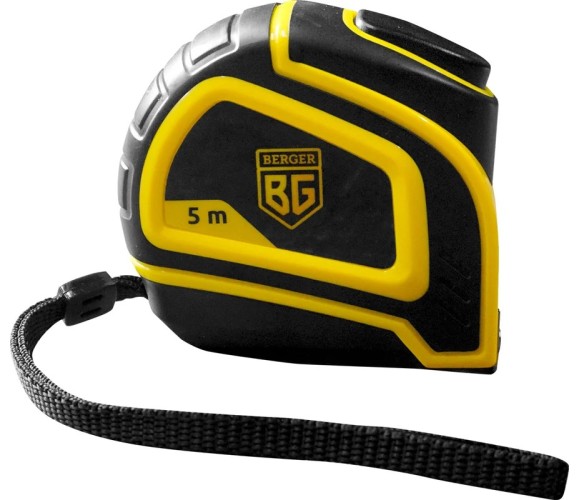 Рулетка BERGER BG1758 ударопрочная с автостопом 5м*25мм