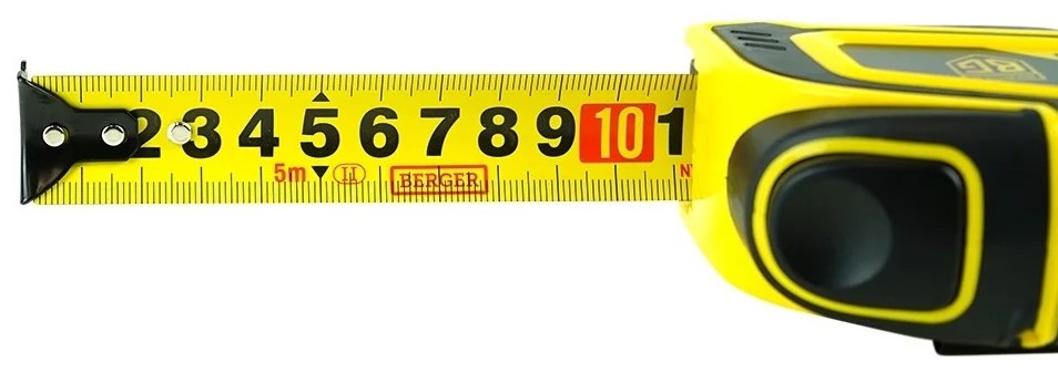 Рулетка BERGER BG1758 ударопрочная с автостопом 5м*25мм - изображение 3