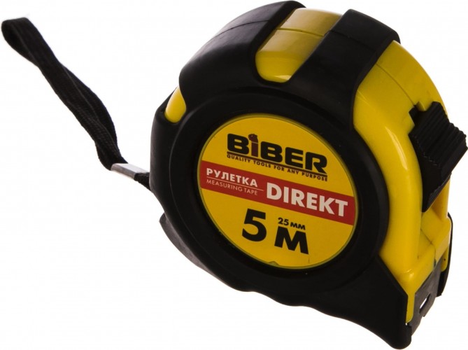 Рулетка Biber DIREKT 40104 обрезиненный корпус 5мх25мм Тов-054501