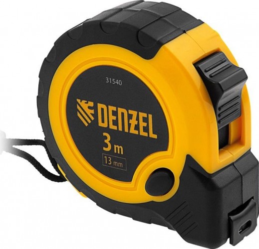 Рулетка DENZEL  3мх13мм, двухкомп. корпус, кнопка-пауза 31540