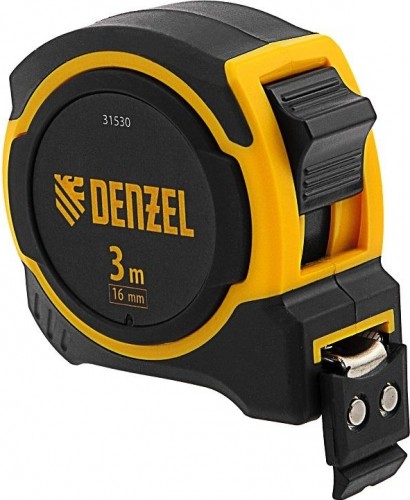 Рулетка DENZEL  3мх16мм, двухкомп. корпус, магнитный обрез. зацеп 31530