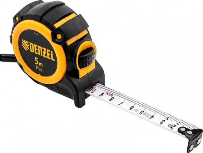 Рулетка DENZEL  5мх19мм, магнит. зацеп, двухстор. разметка 31521 - изображение 5