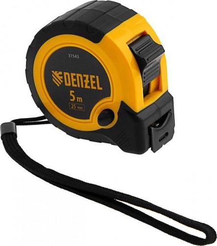 Рулетка DENZEL  5мх25мм, двухкомп. корпус, кнопка-пауза 31543