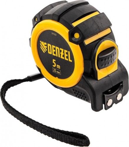 Рулетка DENZEL  5мх25мм, магнит. зацеп, двухстор. разметка 31522