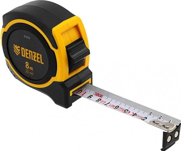 Рулетка Denzel 8мх25мм двухкомп. корпус, магнитный обрез. зацеп 31533 - изображение 4