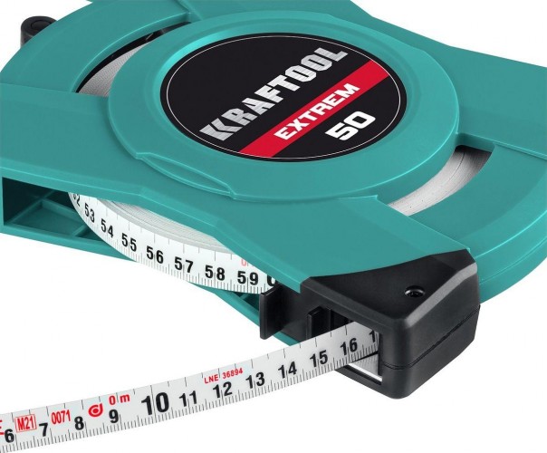 Рулетка геодезическая KRAFTOOL EXTREM 50 м стальная мерная лента 34185-50 - изображение 4