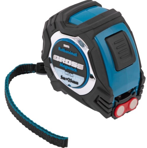 Рулетка GROSS Magnetisch, 5мх25мм обрезин. корпус,автоматич. фиксация, нейлон. покр. 32572