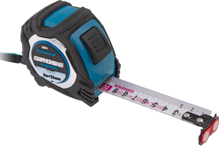 Рулетка GROSS Magnetisch, 5мх25мм обрезин. корпус,автоматич. фиксация, нейлон. покр. 32572 - изображение 4