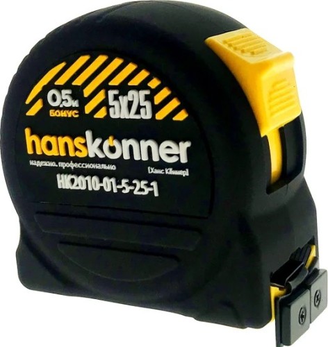 Рулетка HANSKONNER HK2010-01-5-25-1 softtouch, супермощный магнит