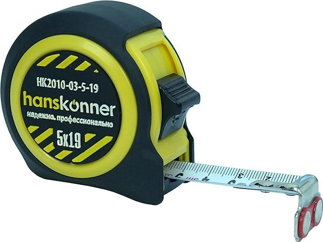 Рулетка HANSKONNER HK2010-03-5-19 мощный магнит