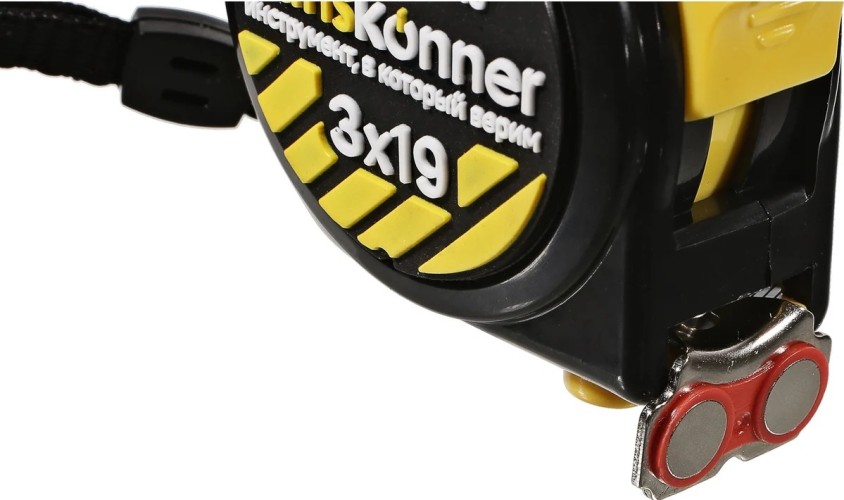 Рулетка HANSKONNER HK2010-04-3-19 3x19, 2 стопа, мощный магнит - изображение 3