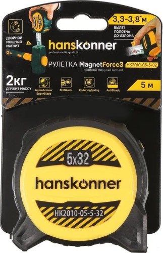 Рулетка HANSKONNER HK2010-05-5-32 мощный магнит - изображение 4