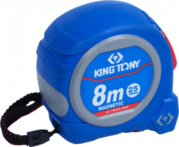 Рулетка KING TONY 8.0 м с магнитным крюком 79094-08M